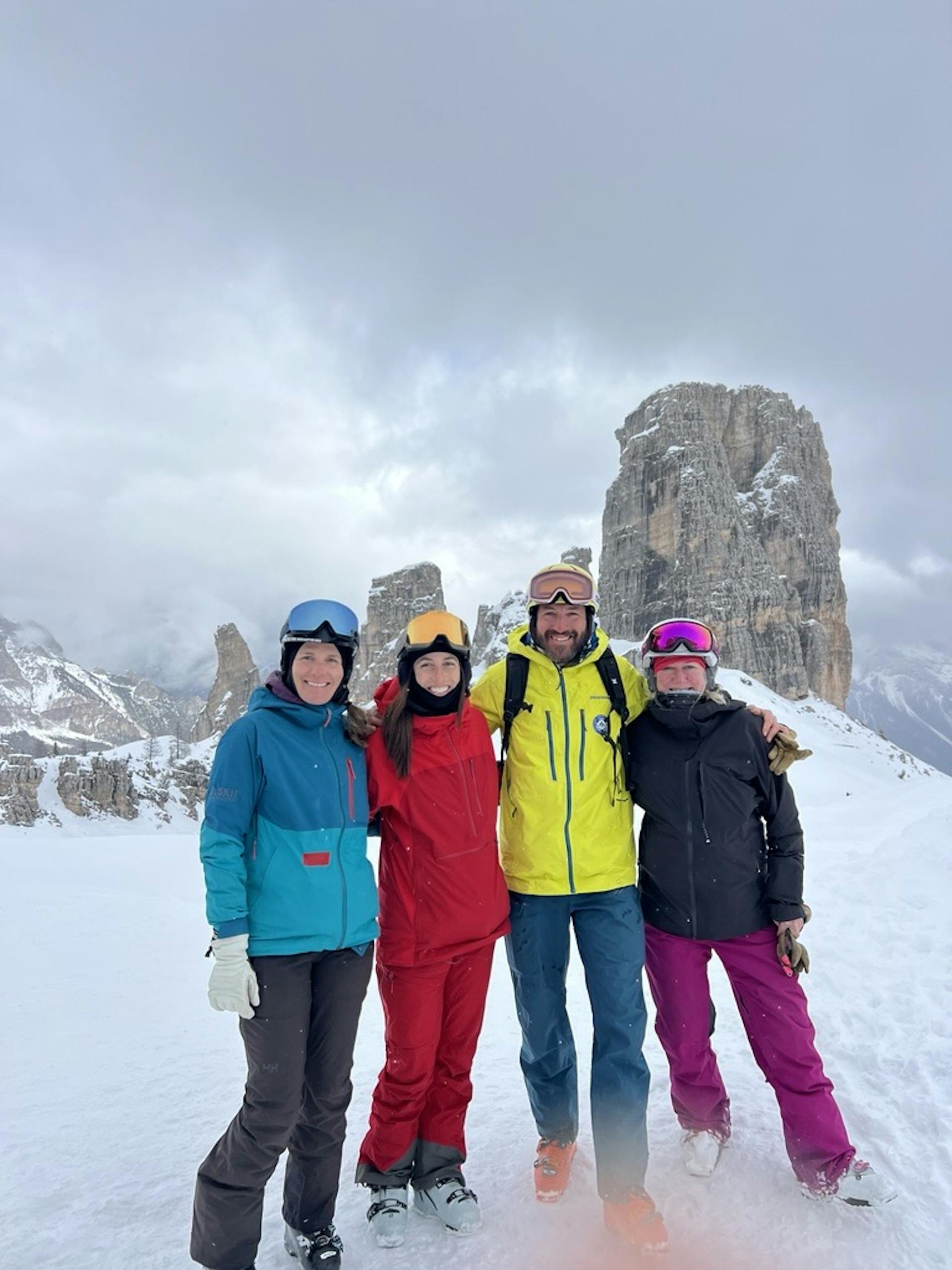 The Ski.com team in front of the Cinque Torri