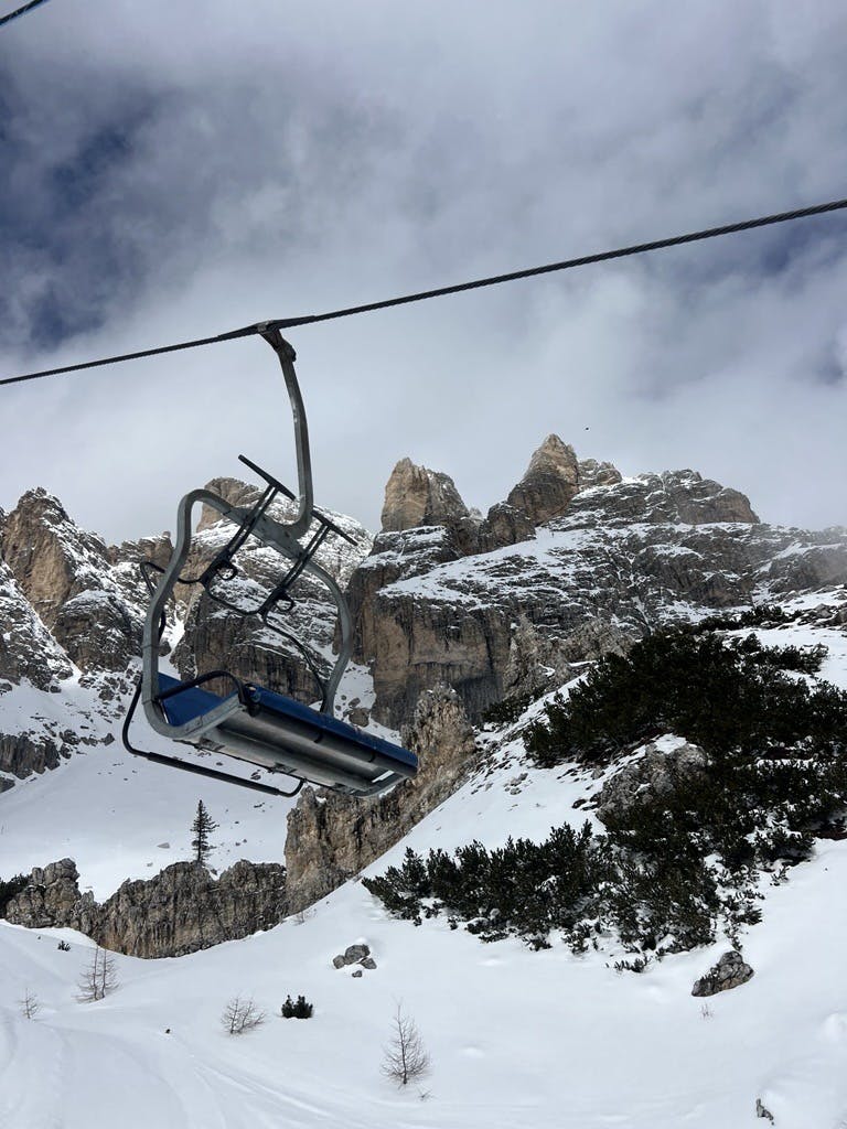 Views from the ski lift in Cortina, Italy