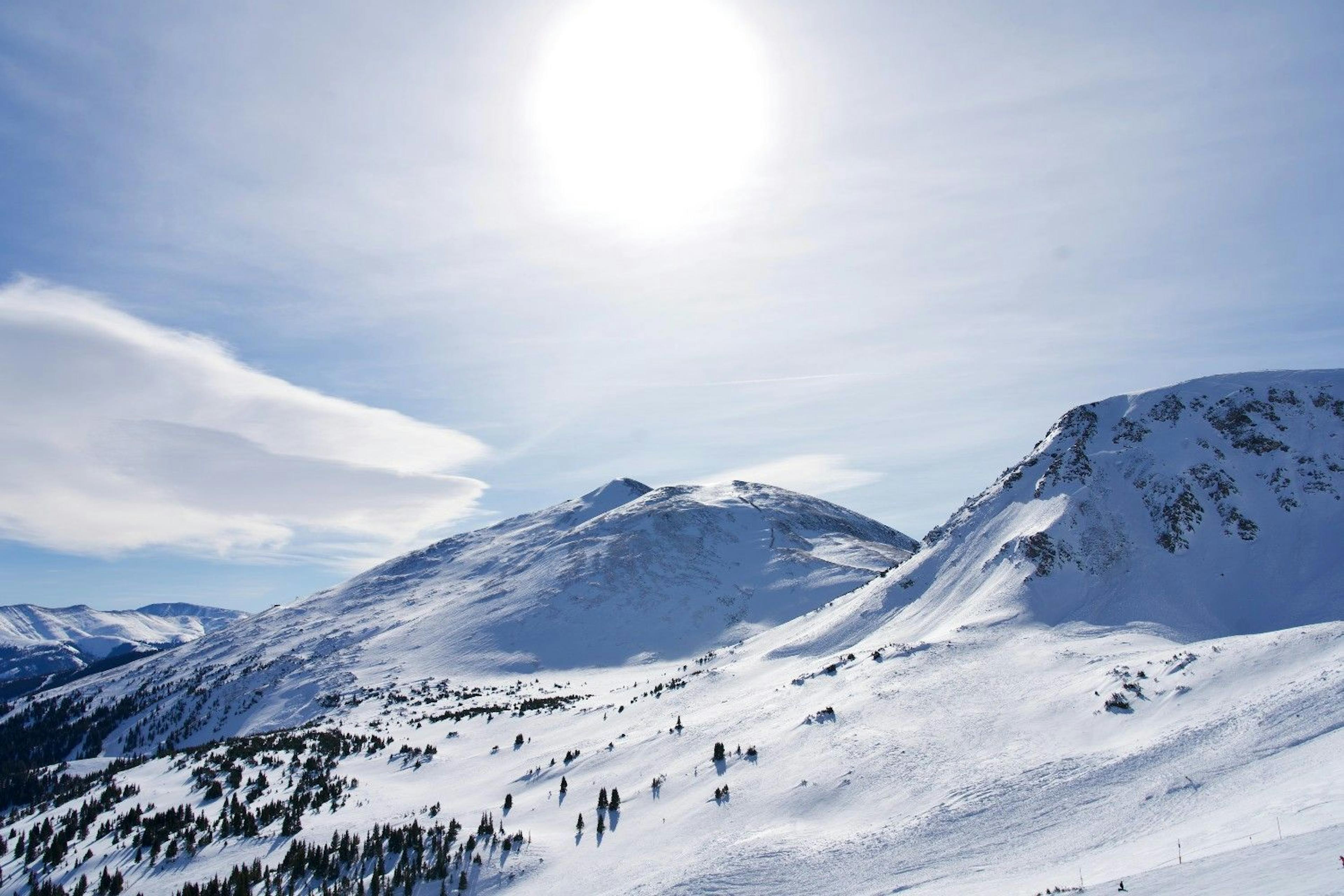Scenic view of the peaks at Breckenridge in Colorado, USA.