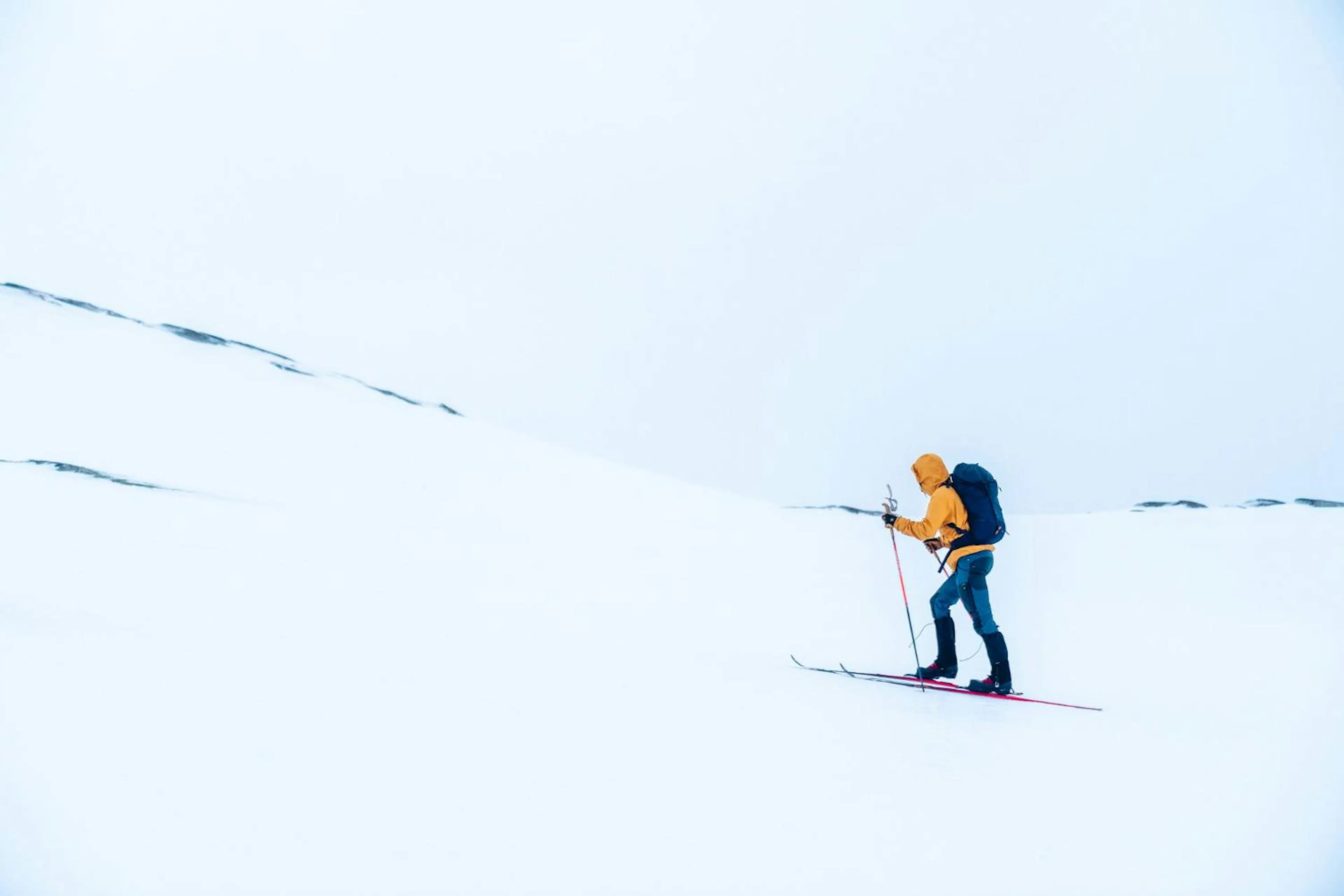 Man skiing in the mountain