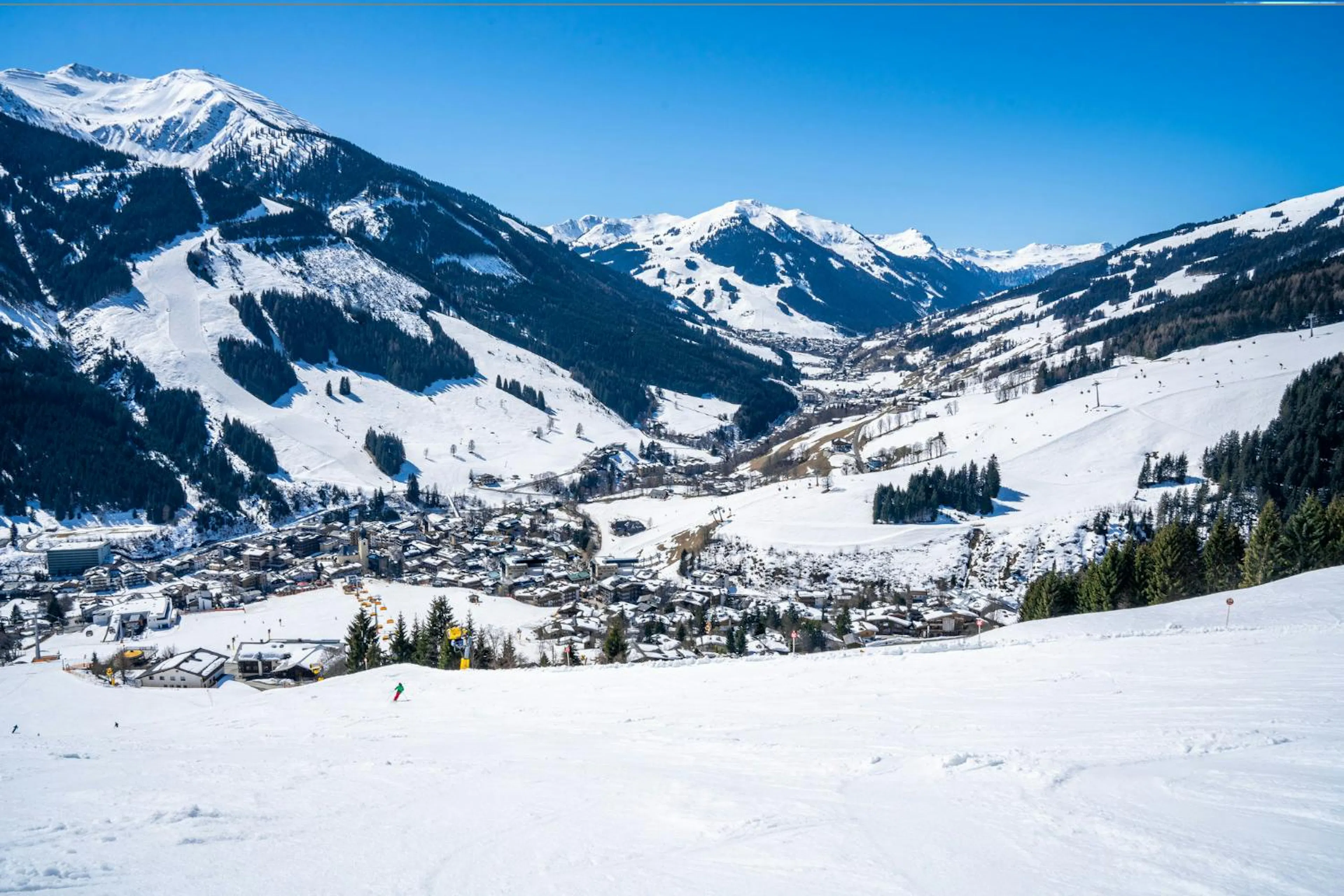 Snowy mountain ski resort