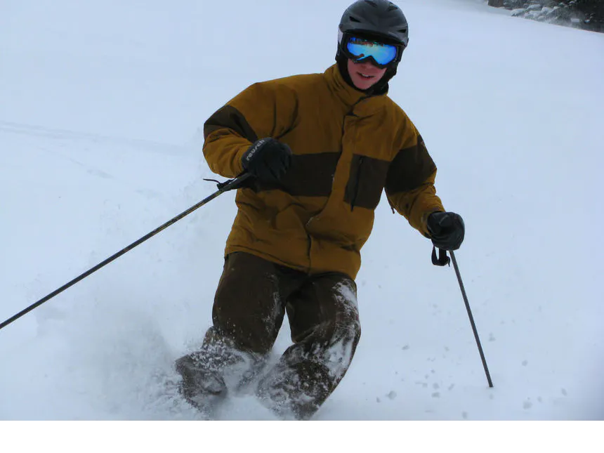 Boy skiing