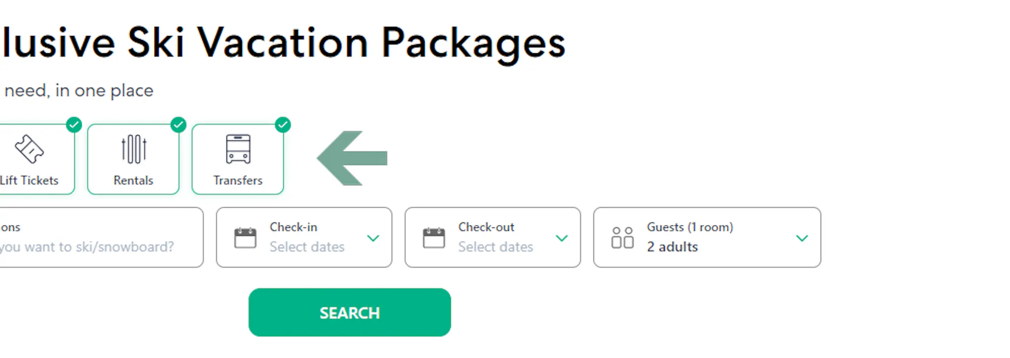 Selecting non-lodging products in your booking