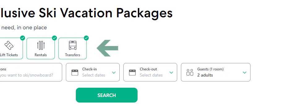 Selecting non-lodging products in your booking