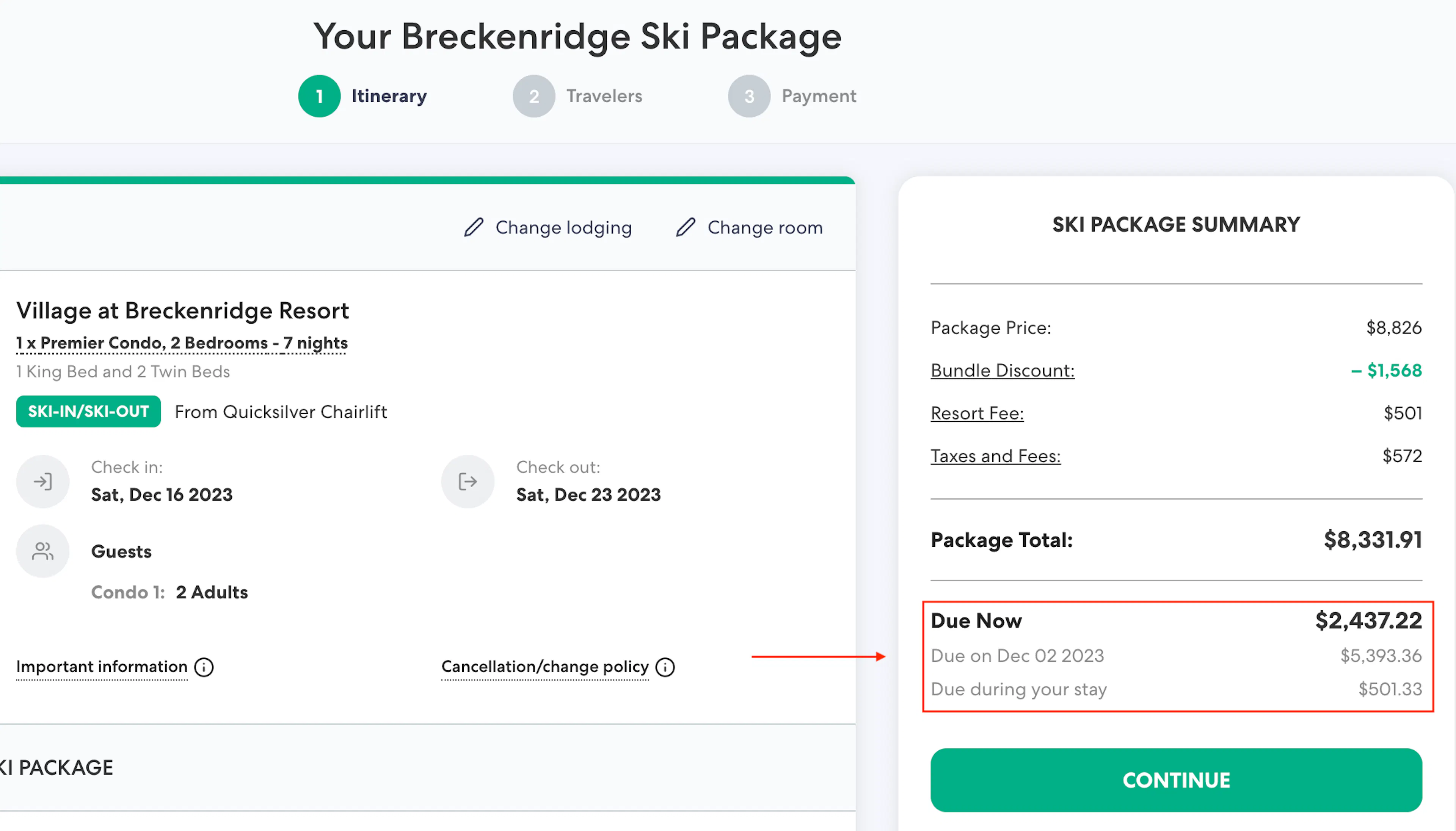 Ski Package Summaries