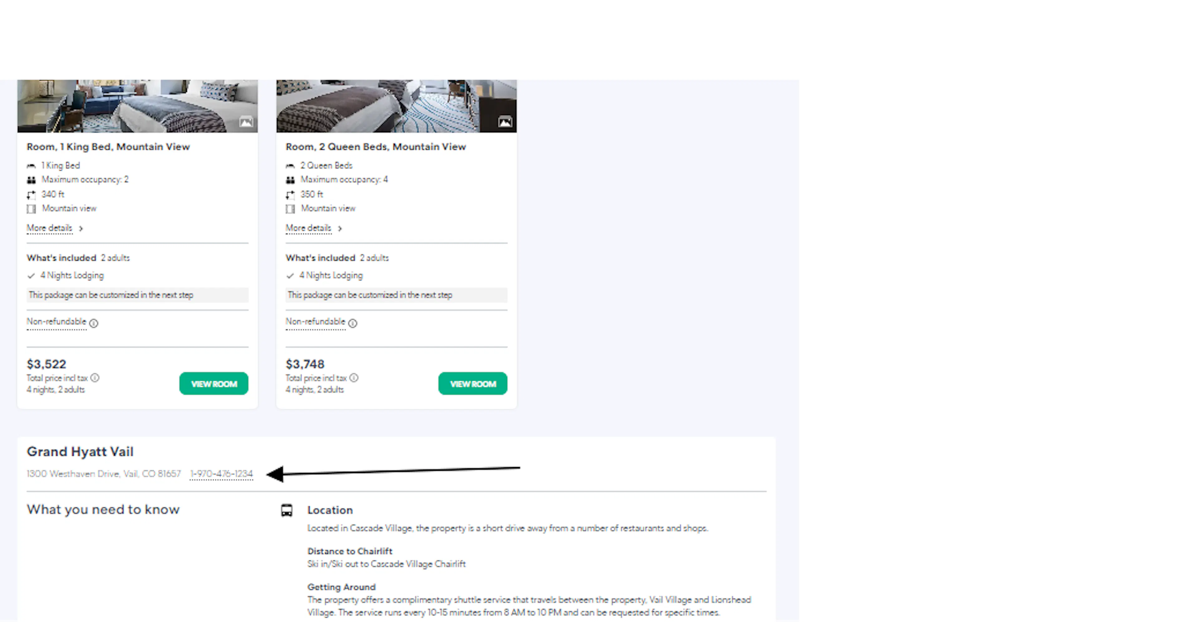 Property contact number.