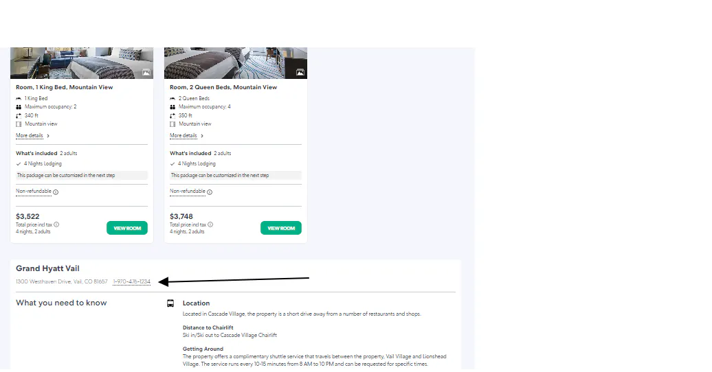 Property contact number.