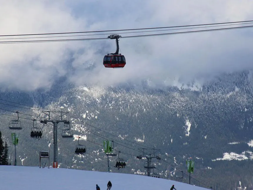 Peak2Peak Gondola and chairlifts at Whistler Blackcomb
