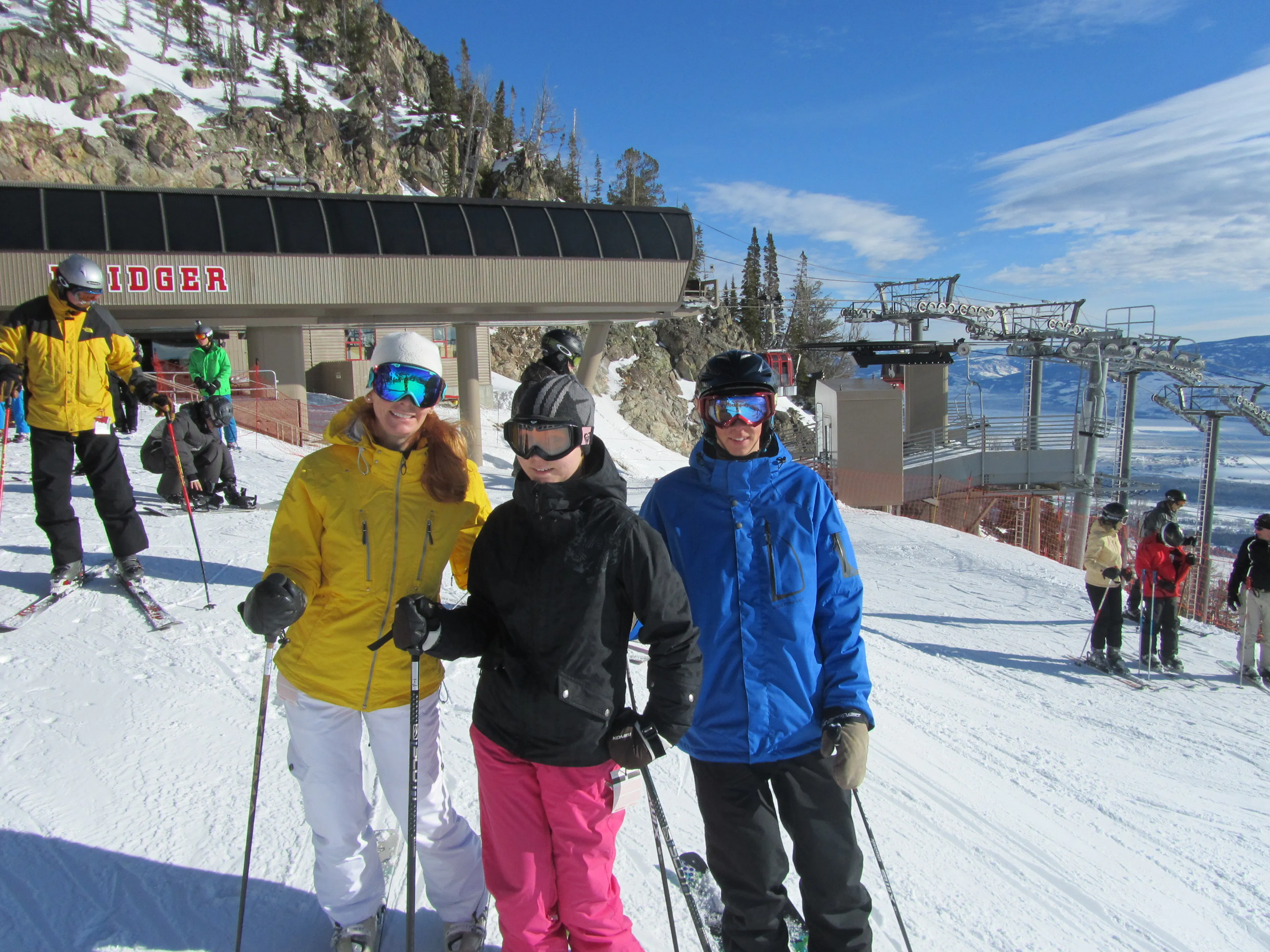 A family at Jackson Hole Mountain Ski Resort