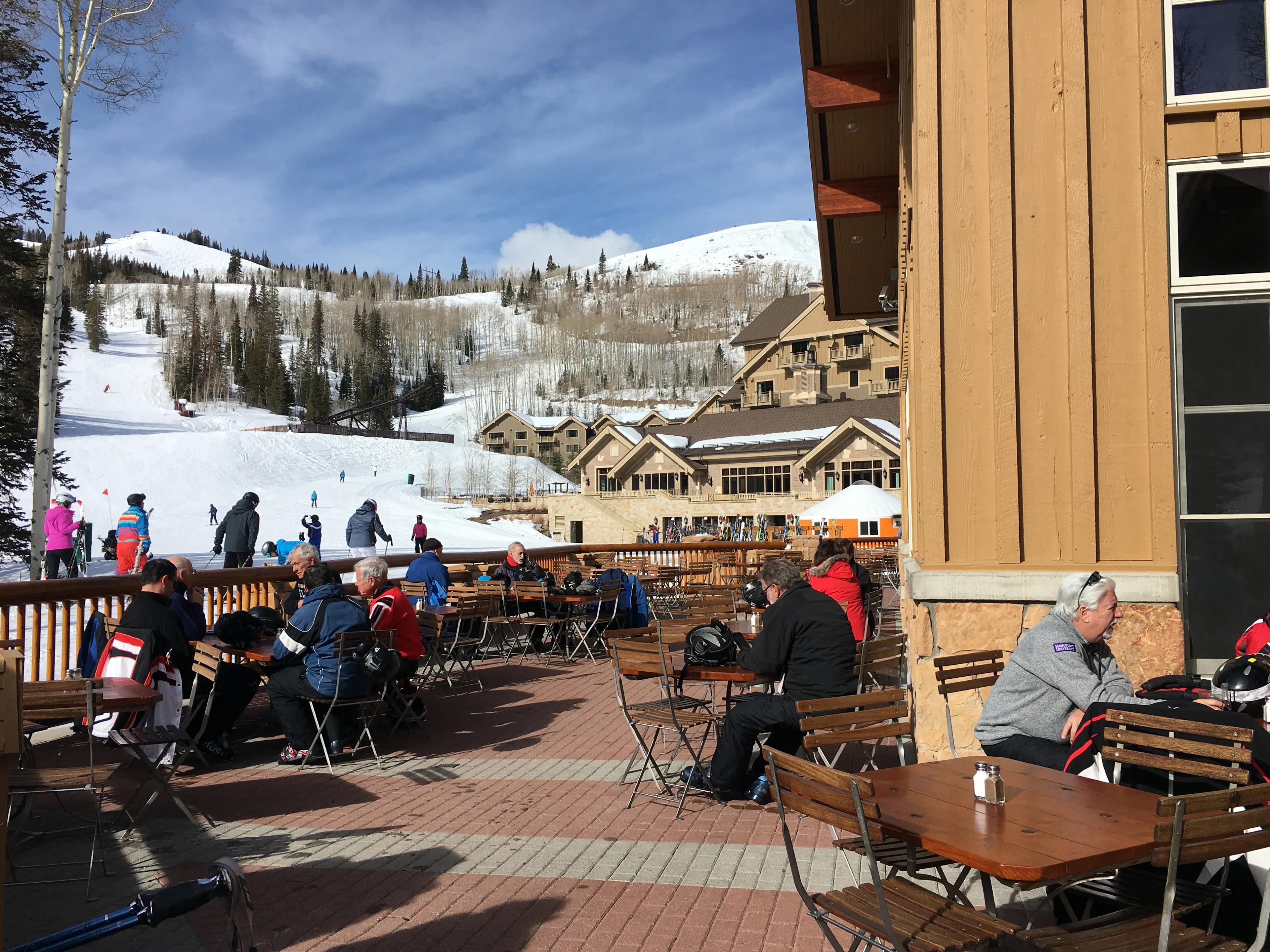 Empire Lodge deck at Deer Valley Resort