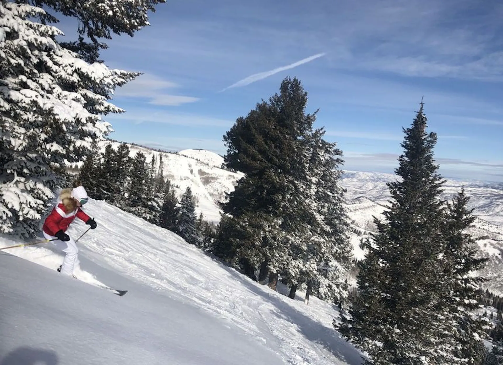 Skiing down Park City slopes