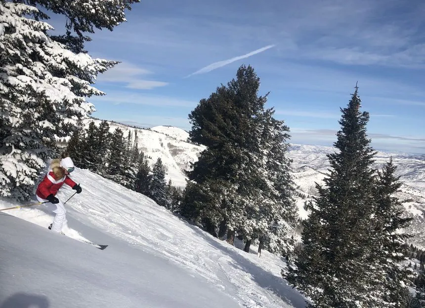Skiing down Park City slopes