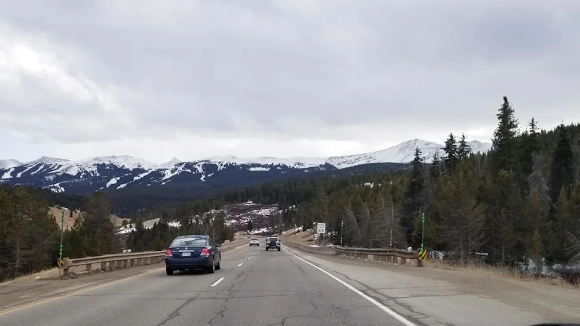 I-70 eastbound from Vail pass view of Copper mountain
