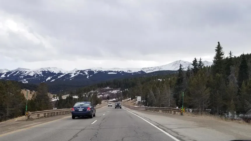 I-70 eastbound from Vail pass view of Copper mountain