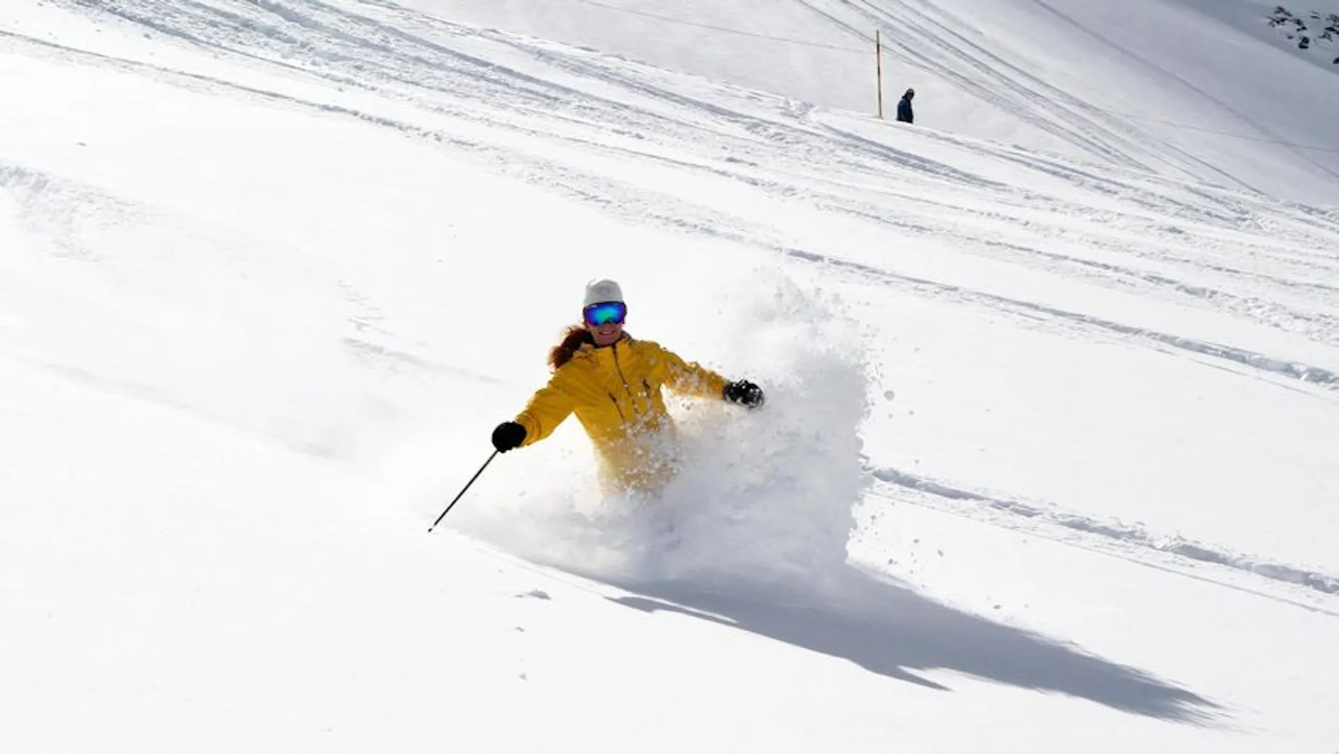 Powder snow in Sunny day