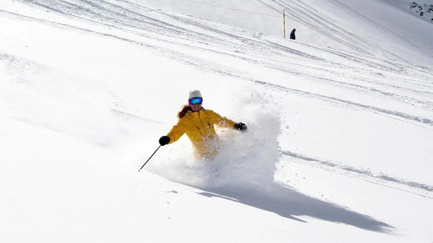 Powder snow in Sunny day