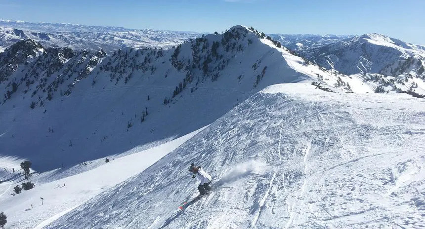 Top of Strawberry Gondola going down Main Street at Snowbasin!