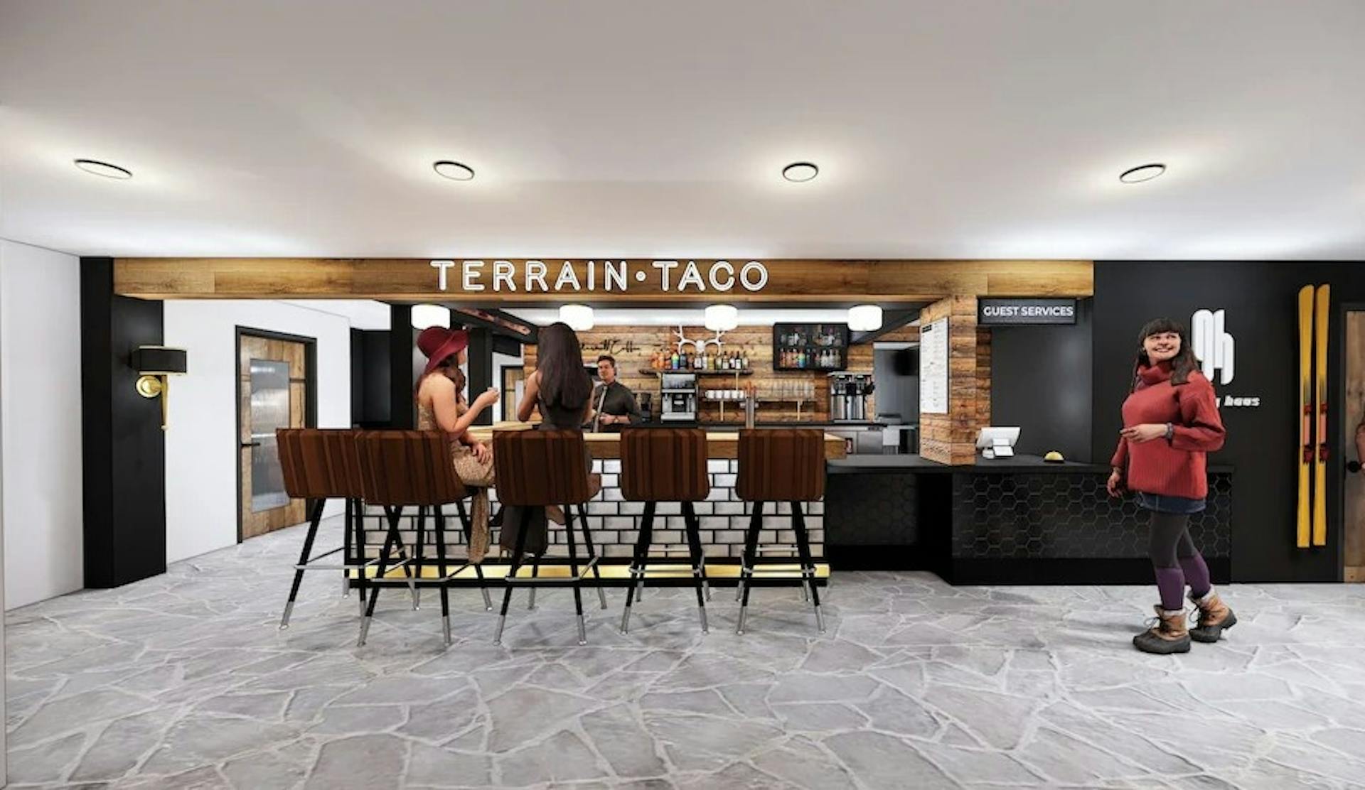 The Terrain Taco restaurant inside Gravity Haus Big Sky