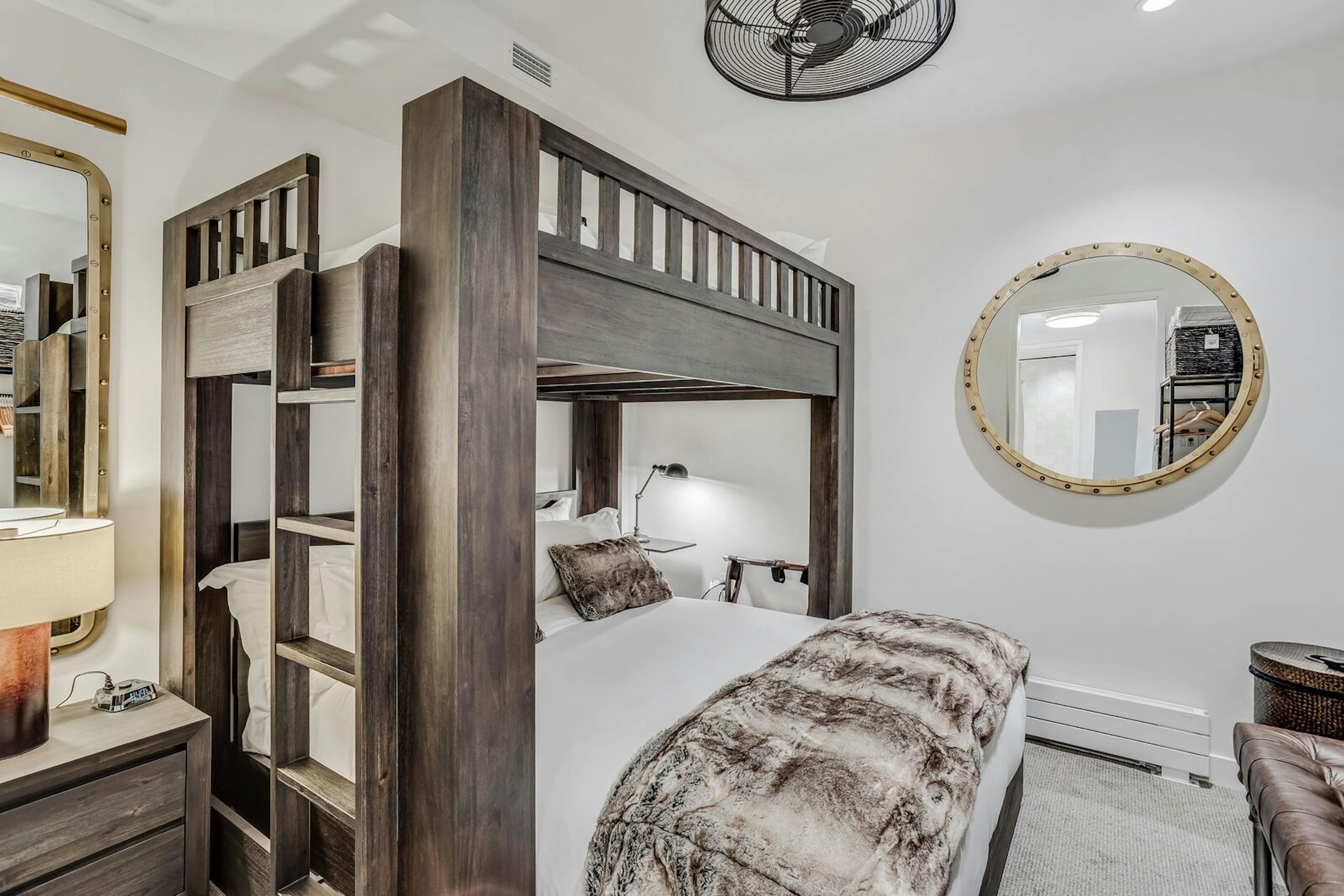 A room with bunkbeds at Snowmass' Electric Pass Lodge.