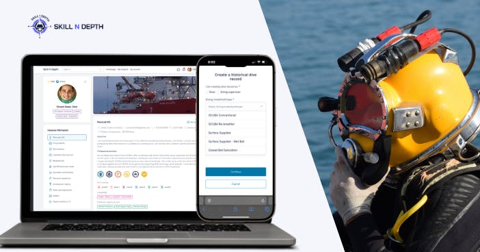 Diver Logbook on Mobile and Laptoop