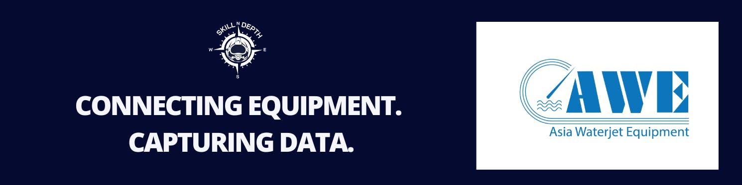 SND & Asia Waterjet Equipment connecting equipment, capturing data. 