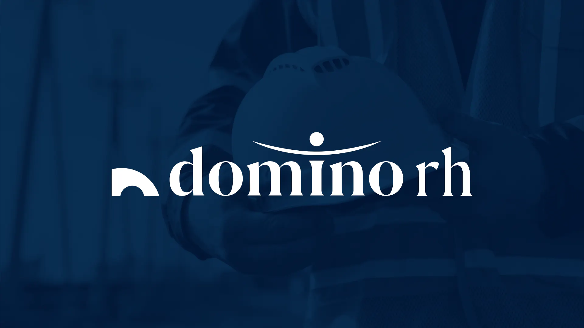 Logo Domino RH sur fond bleu