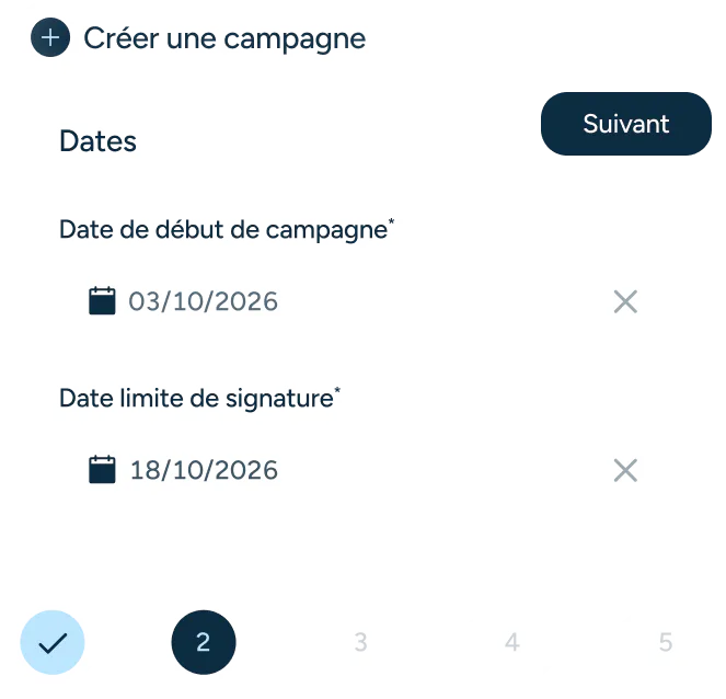 Interface Skillup : création d'une campagne d'entretiens