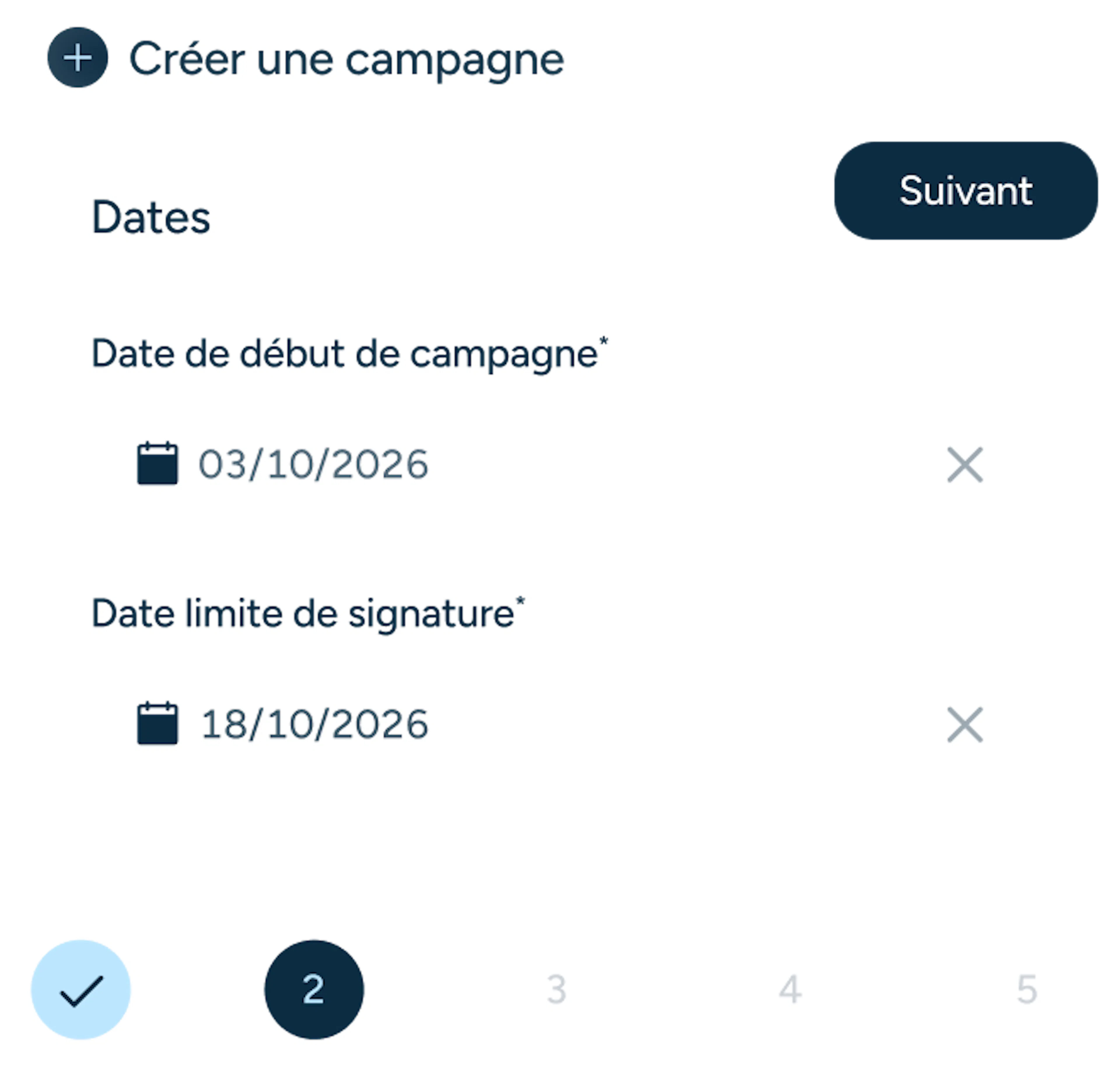 Interface Skillup : création d'une campagne d'entretiens