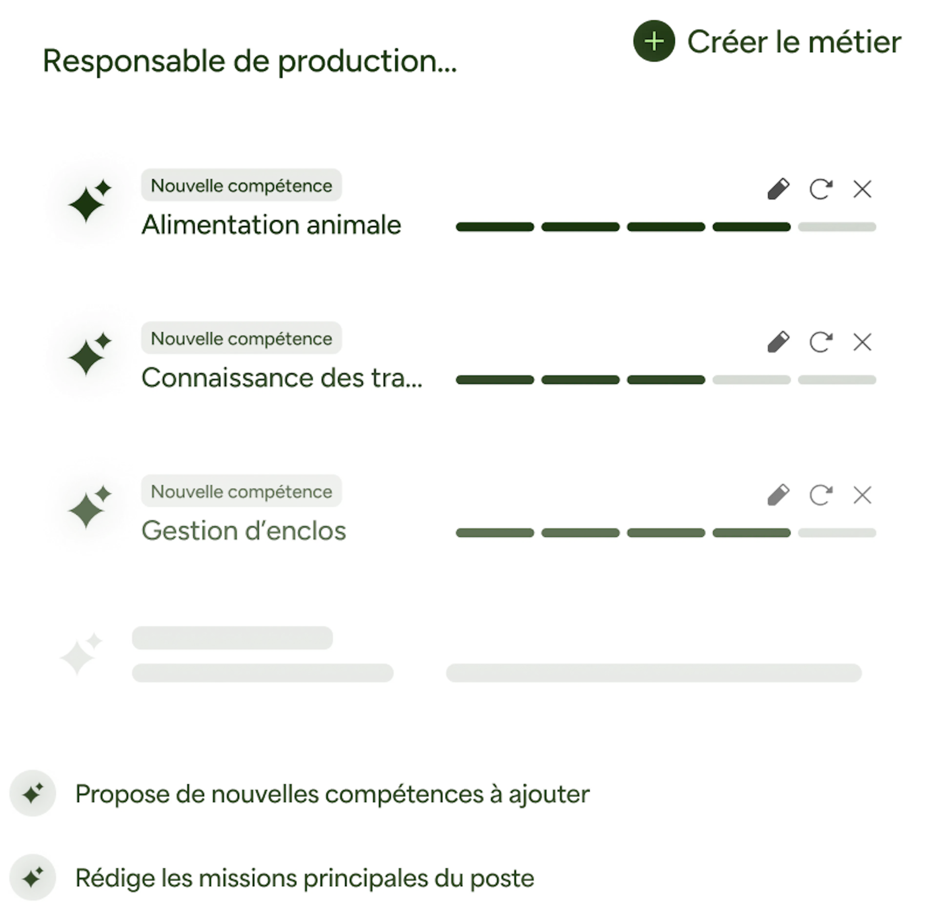 Interface Skillup : référentiel des emplois et des compétences