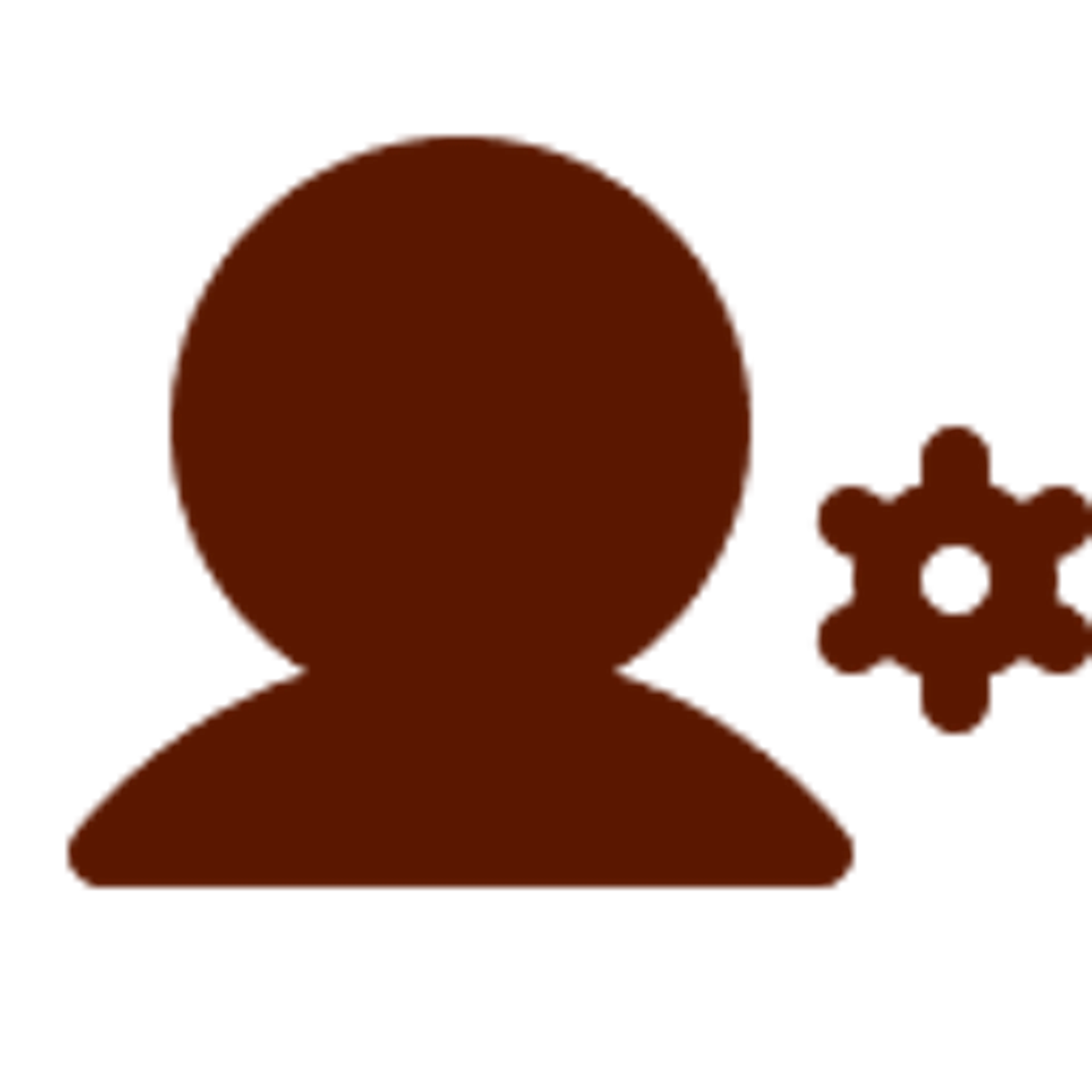 Pictogramme de profil avec engrenage