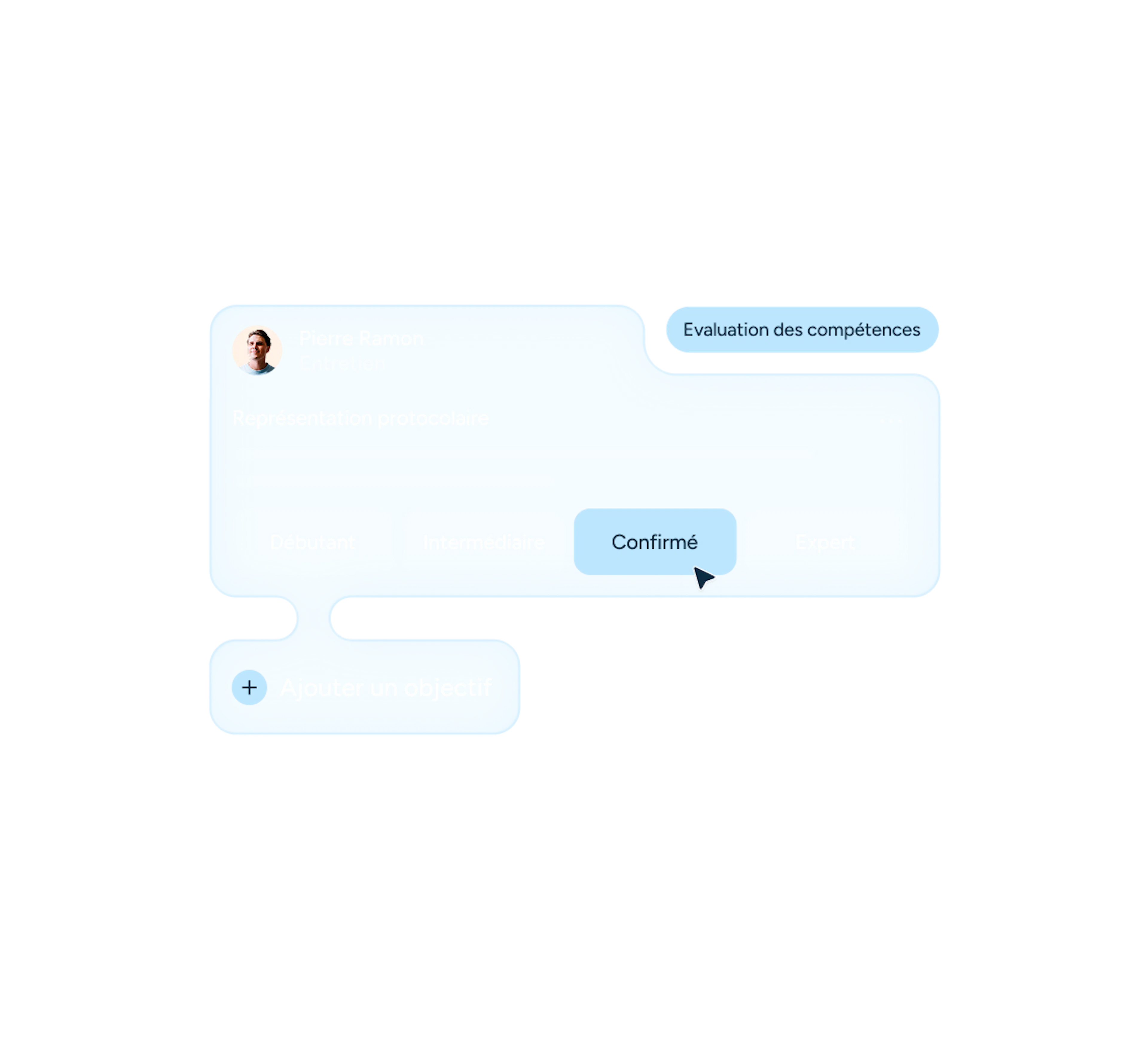 Interface Skillup : évaluation des compétences pendant un entretien