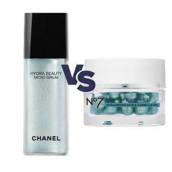 Chanel Hydra Beauty Micro Serum vs. No7 Hyaluronic Acid Capsules
