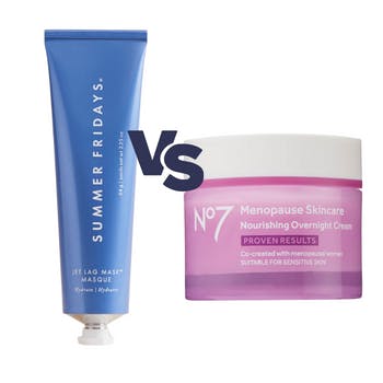 Summer Fridays Jet Lag Mask vs. No7 Menopause Skincare Nourishing Overnight Cream