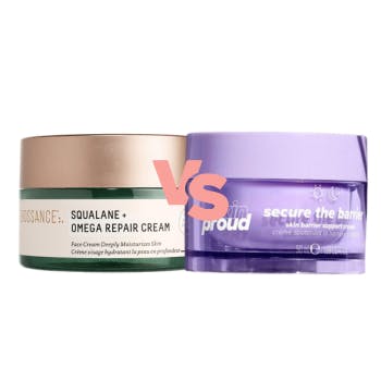 Biossance Squalane + Omega Repair Cream vs Skin Proud Secure the Barrier Cream