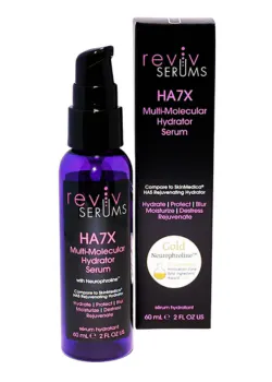 Reviv HA7X Multi-Molecular Hydrator Serum 60mL bottle, a hyaluronic acid hydrator with seven forms of HA technology