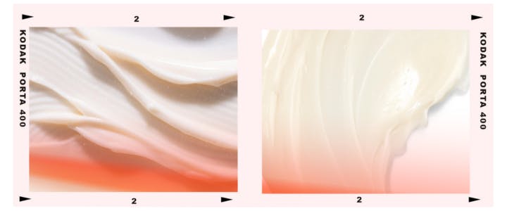 Texture shot of Three Ships Dream cream vs. GoopGenes Nourishing Cream