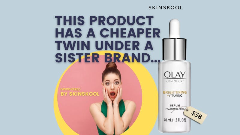 Olay Regenerist Brightening + Vitamin C Serum has a twin product under a cheaper sister brand