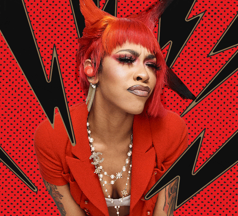 Rico Nasty wearing Limited Edition Push Ultra True Wireless Earbuds, feeling Strong with Skullcandy Mood Boost