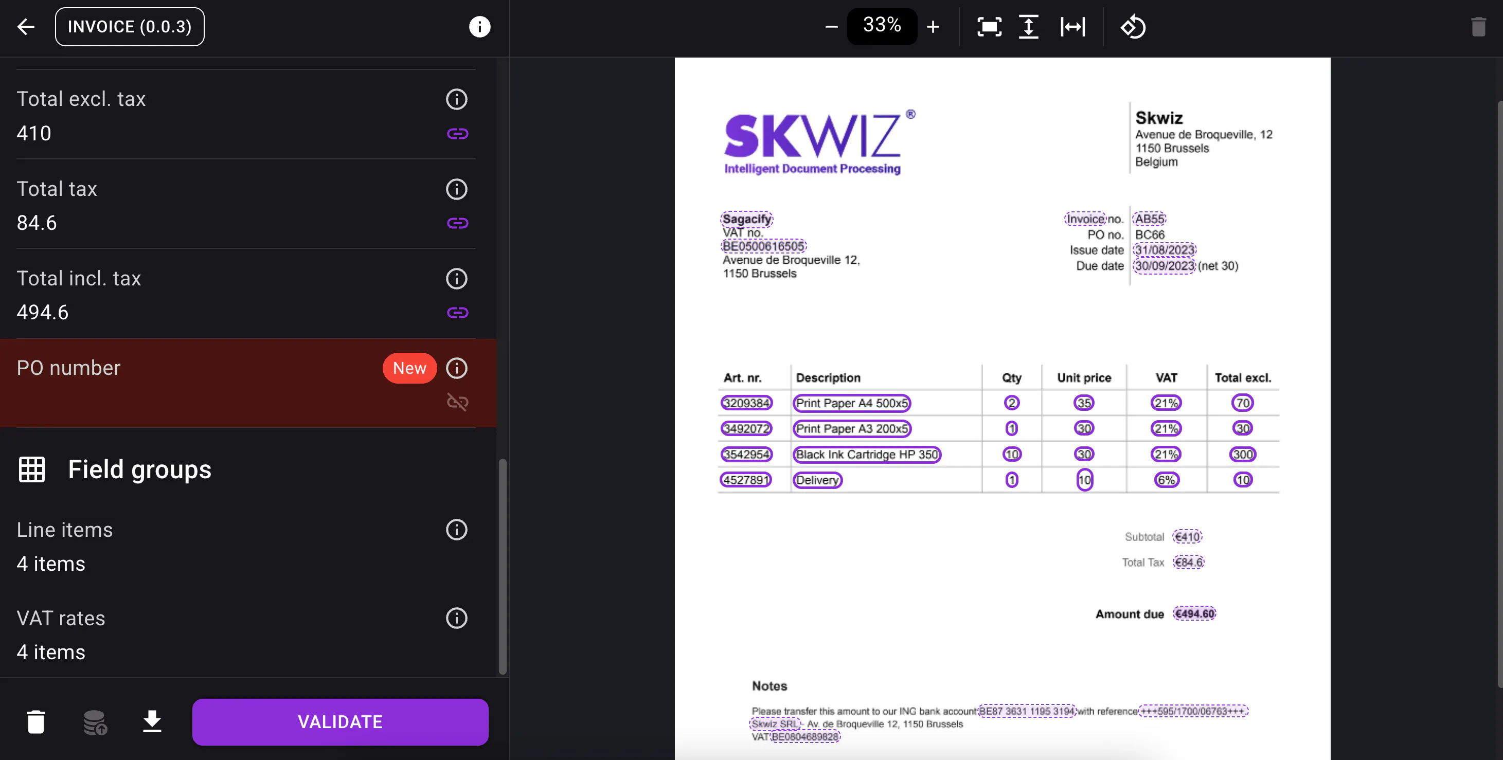 Field configuration change - Review