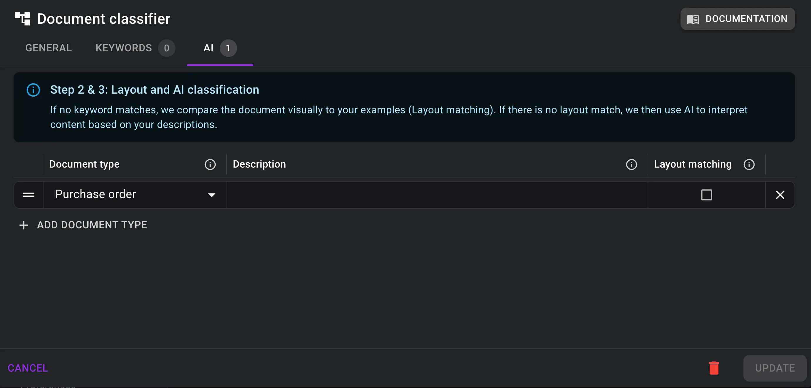 Classifier configuration