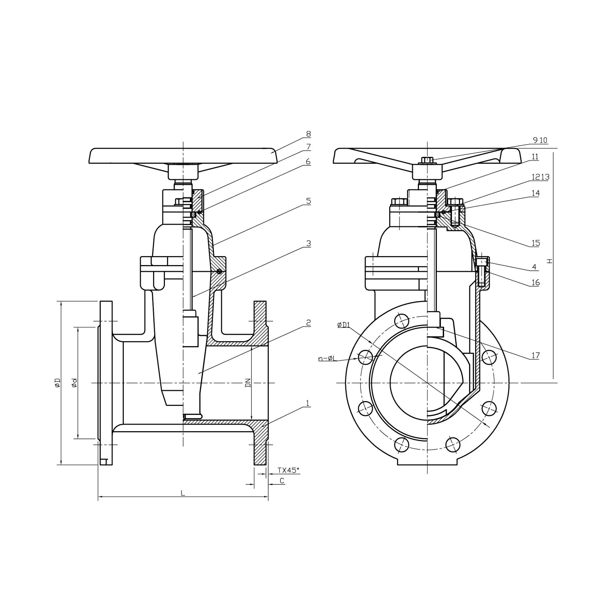 BS 5163 FLANGED RESILIENT NRS