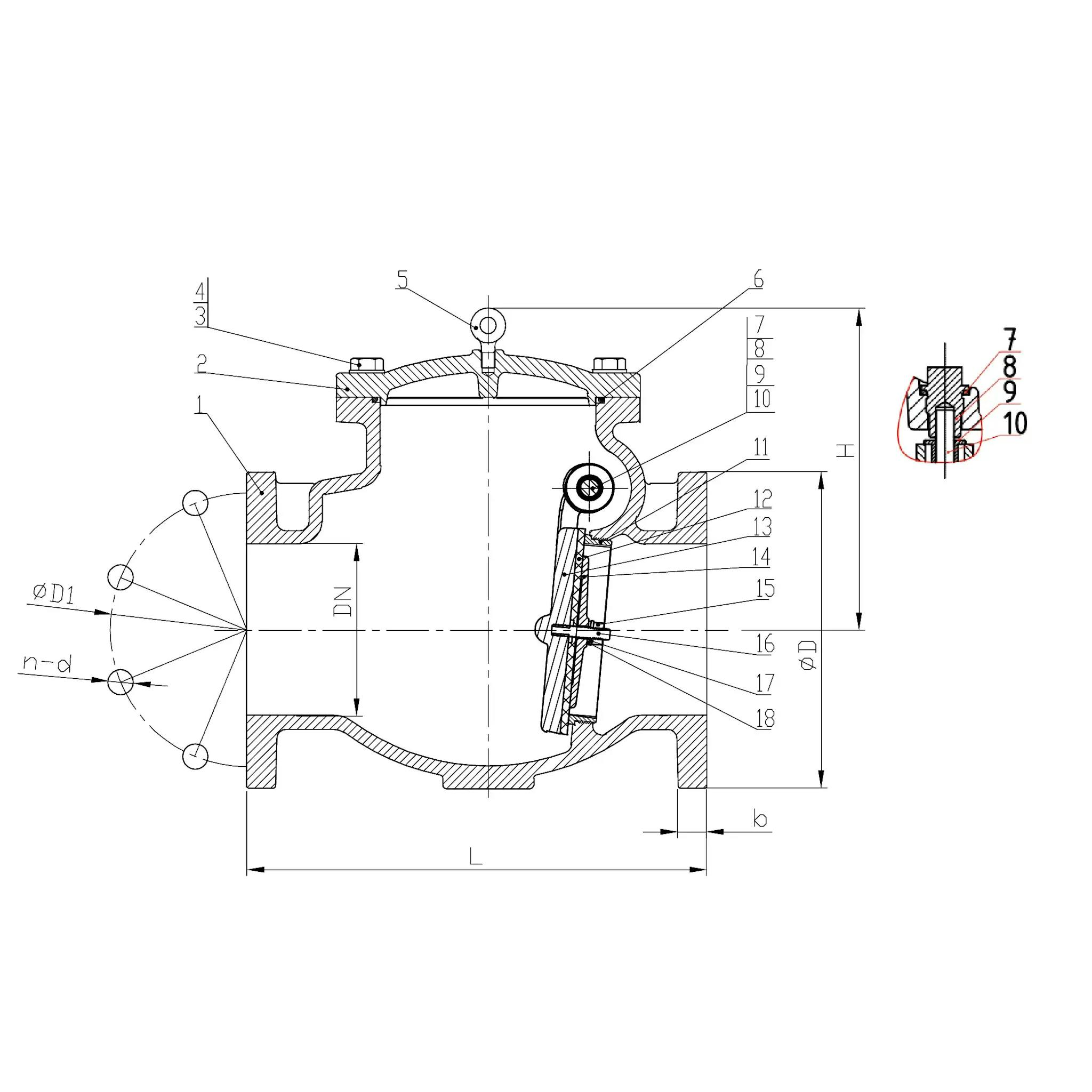 FLANGED RESILIENT SWING CHECK VALVE