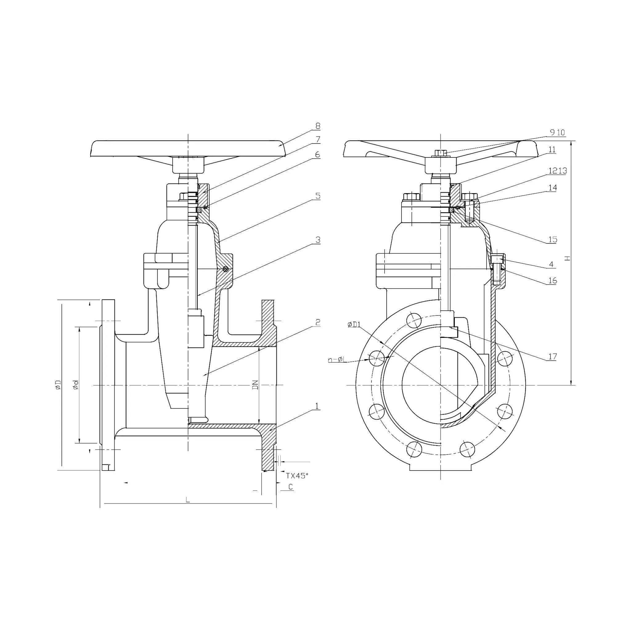 BS 5163 FLANGED RESILIENT NRS