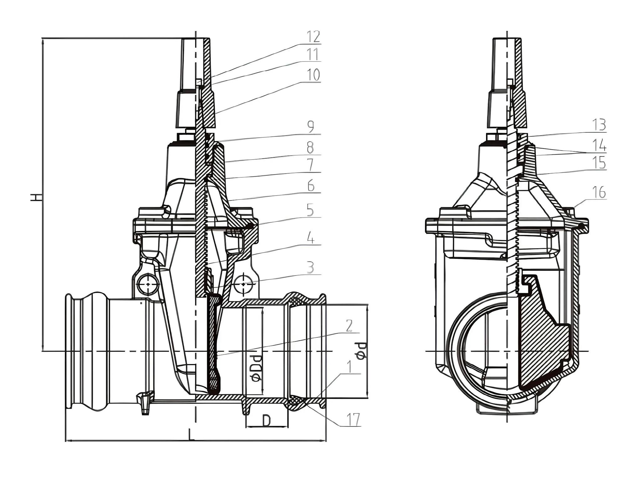 SANS 664 SOCKET NRS GATE VALVE SANS 664 SOCKET NRS GATE VALVE