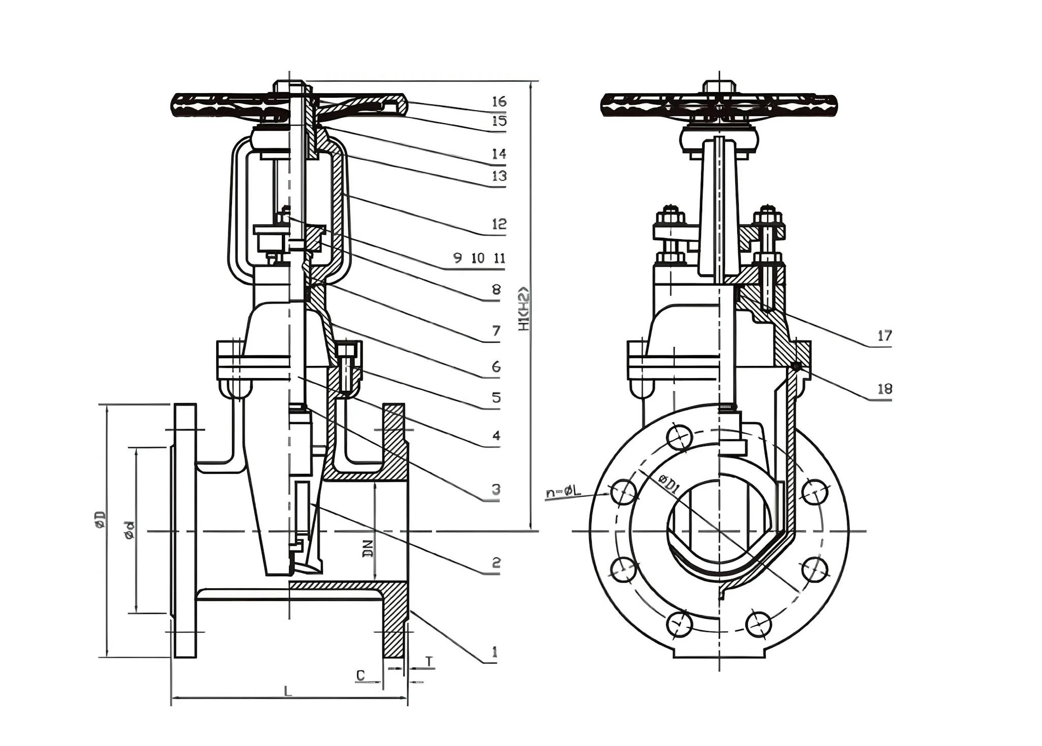 BS 5163 FLANGED RESILIENT OS&Y GATE VALVE