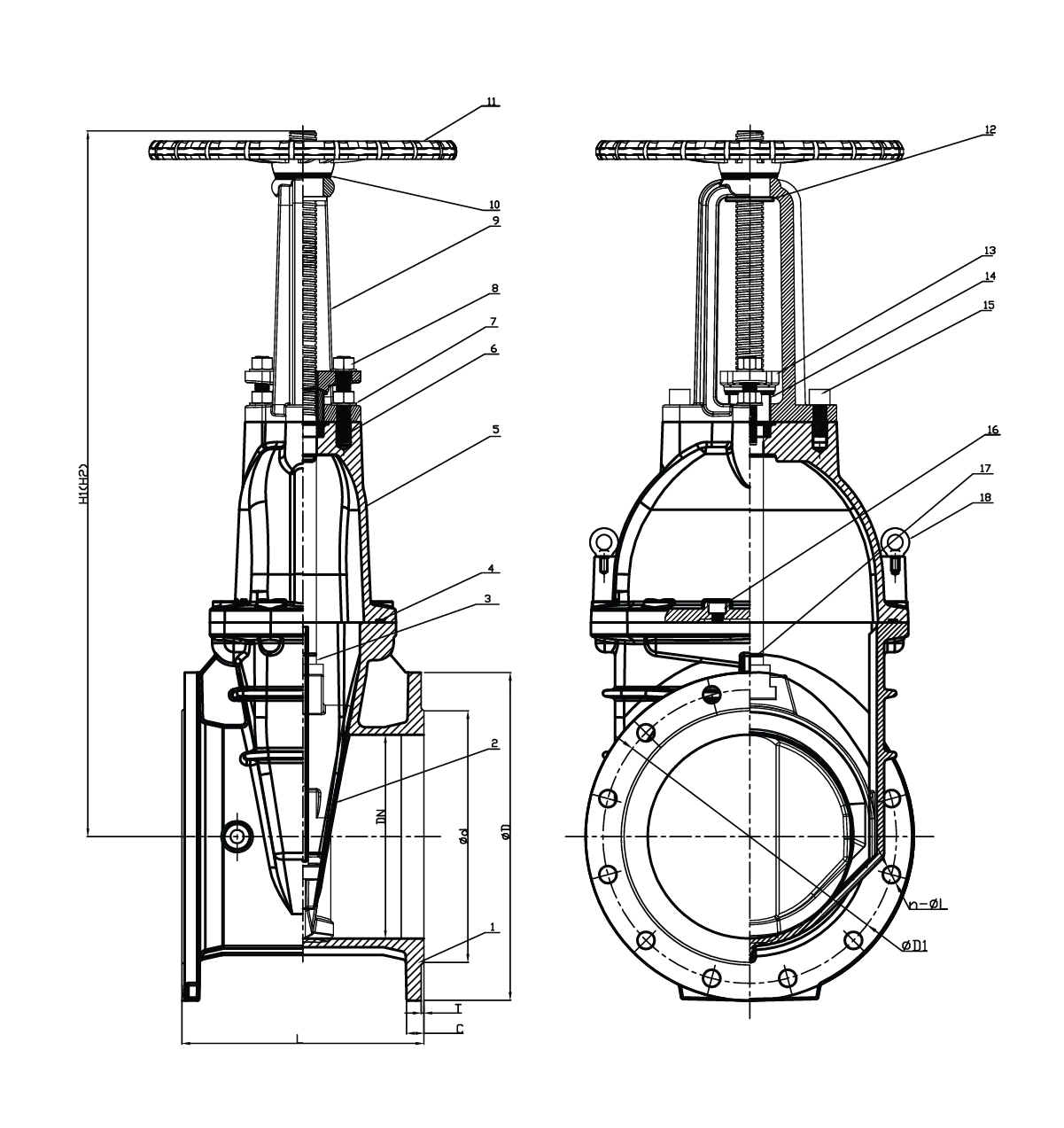 AS 2638.2 FLANGED RESILIENT OS&Y GATE VALVE
