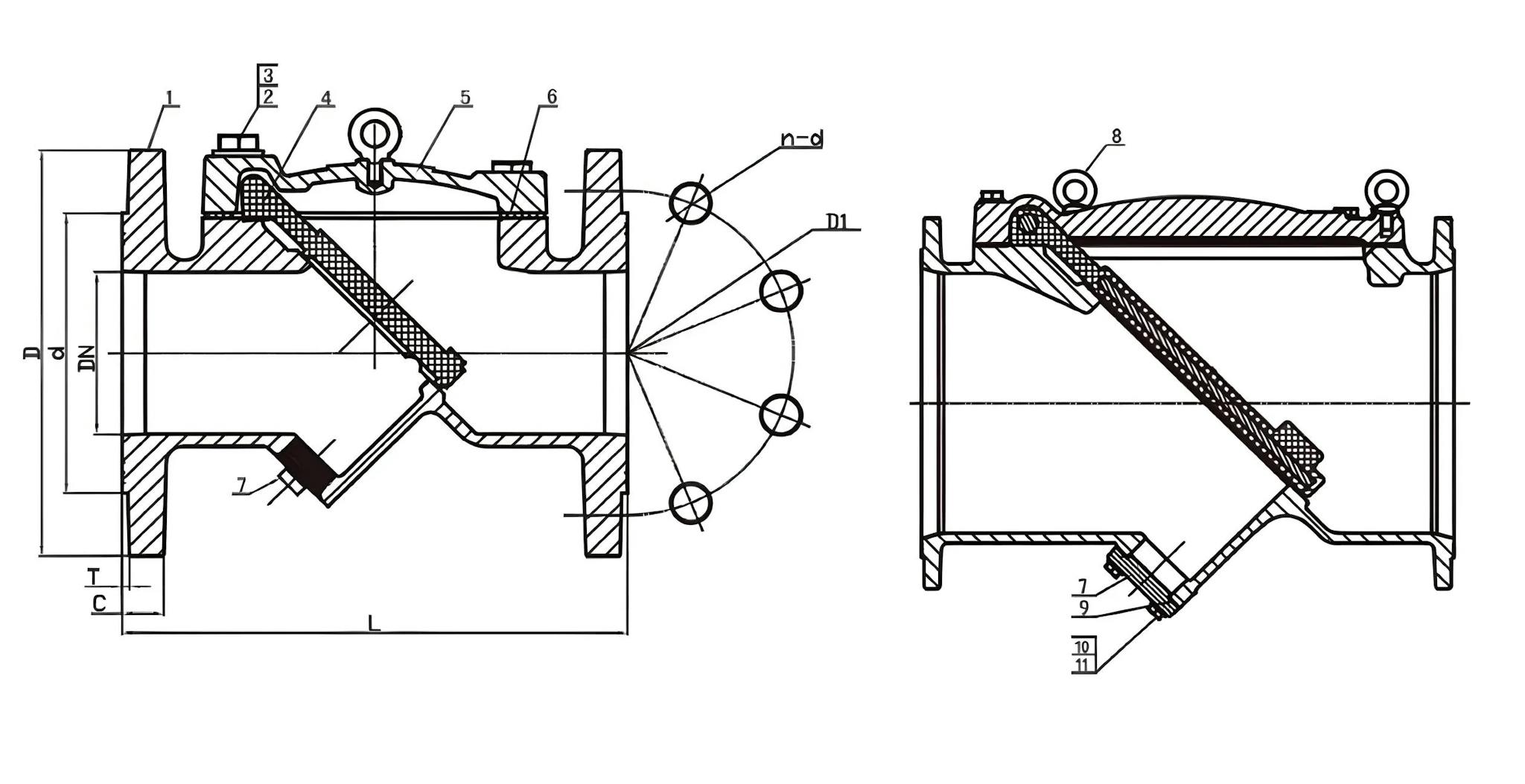 BS EN 12334 RUBBER DISC SWING CHECK VALVE (SKYH44J), PN10/16