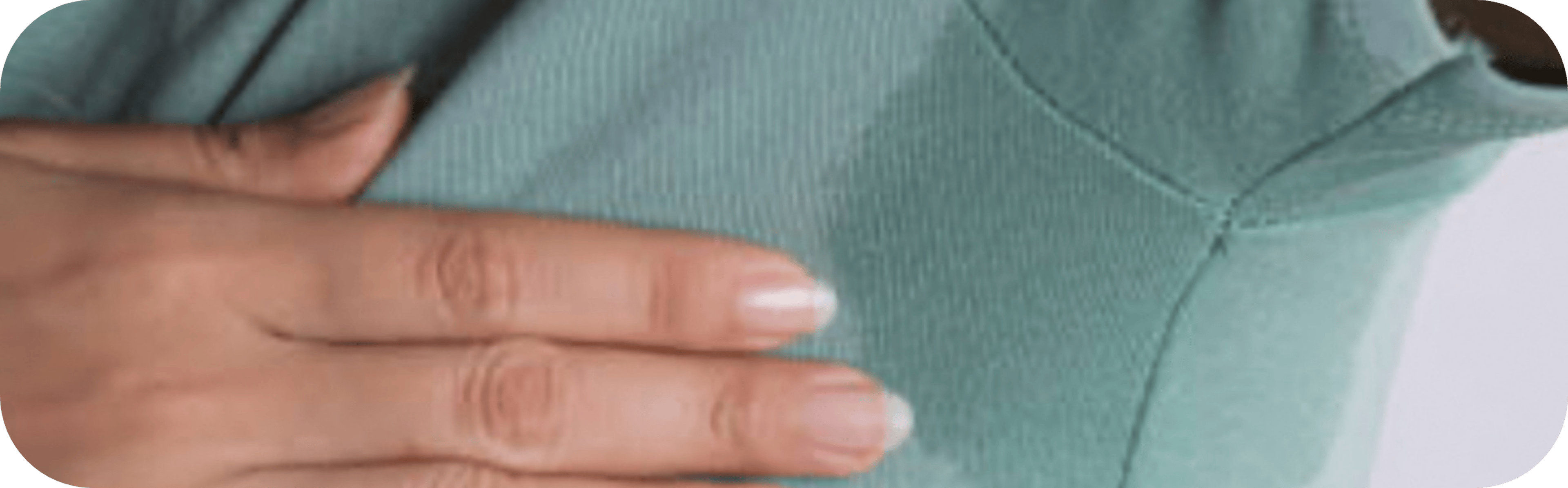 a woman with sweaty armpits