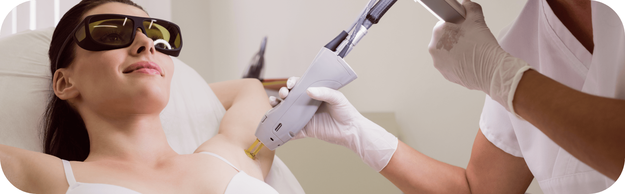 woman having laser hair removal treatment