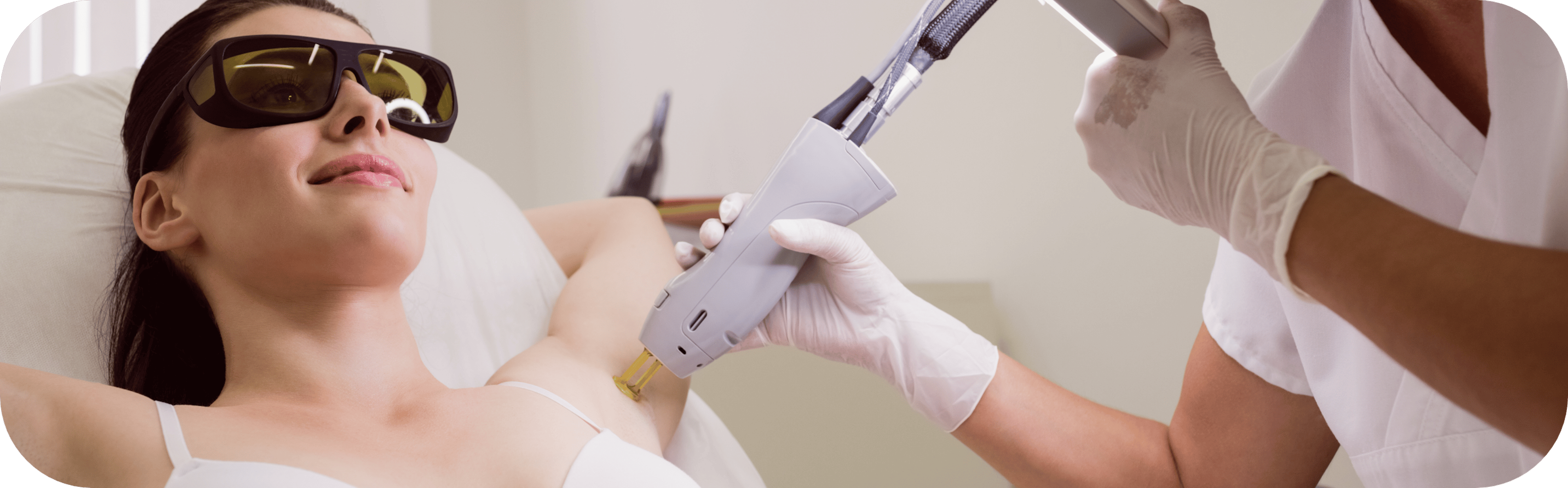 woman having laser hair removal treatment